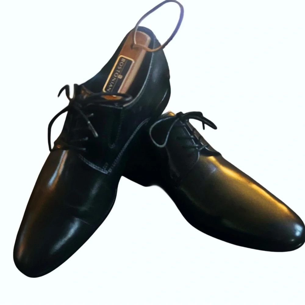 Kennith Cole Classic Black Leather Dress Oxfords Sz 7.5 (40)